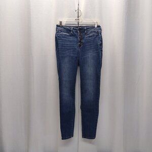 Fashion Nova Women's High-Waisted Skinny Jeans Size 3/4 Actual 28x25 Blue Denim